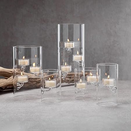 Suspended Glass Tealight Holder/Hurricane - 2 Candles