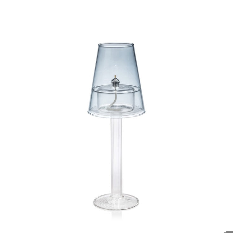Dauphine Table Lamp Votive Oil Lamp- Blue
