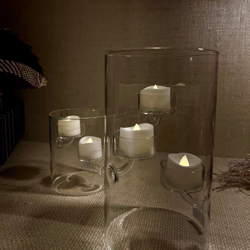 
                  
                    Suspended Glass Tealight Holder/ Hurricane - 3 Candles
                  
                